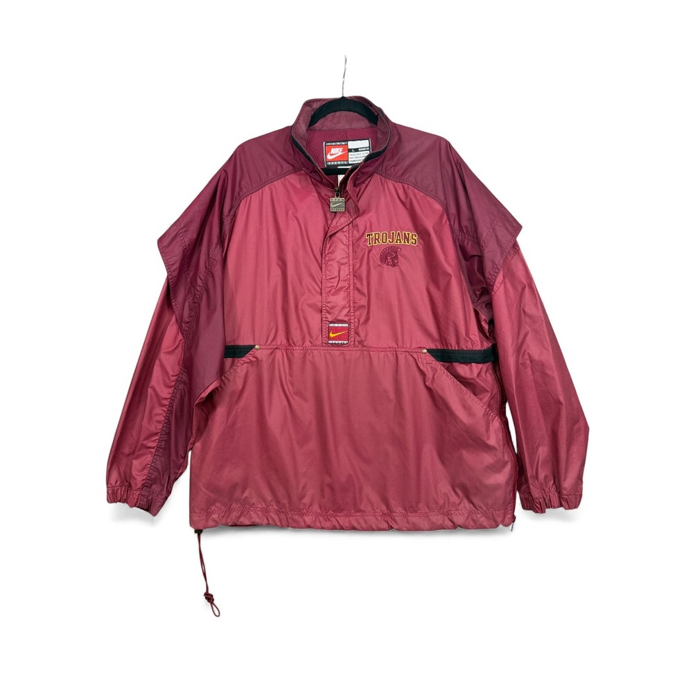 Vintage Nike Team Sports USC Trojans Jacket L Burgundy Gold‎ Embroidered Y2K